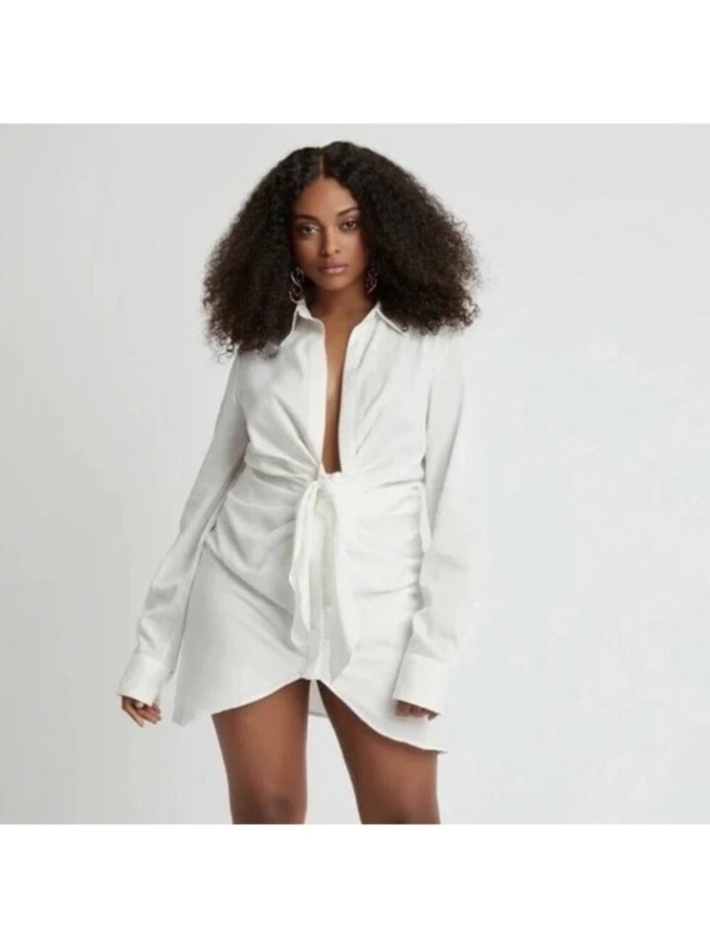 Choosy Crosby Street Long Sleeve Shirt Dress Size 20 White Tie Front NWT